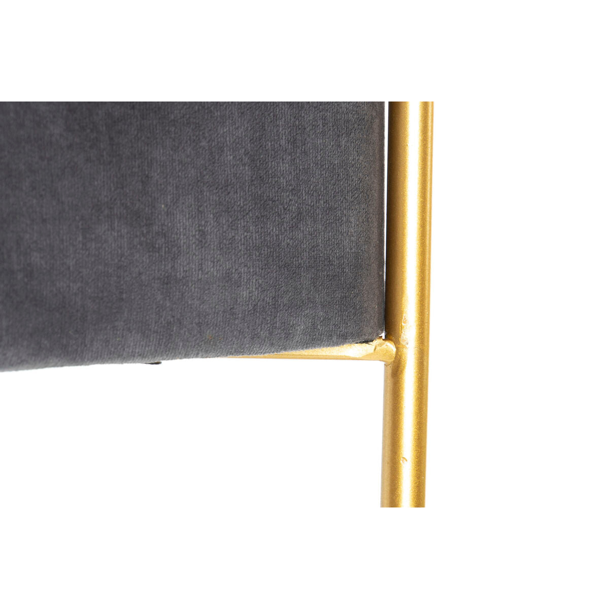 Bench DKD Home Decor Foam Grey Golden Metal Polyester Velvet MDF Wood (80 x 80 x 47 cm)