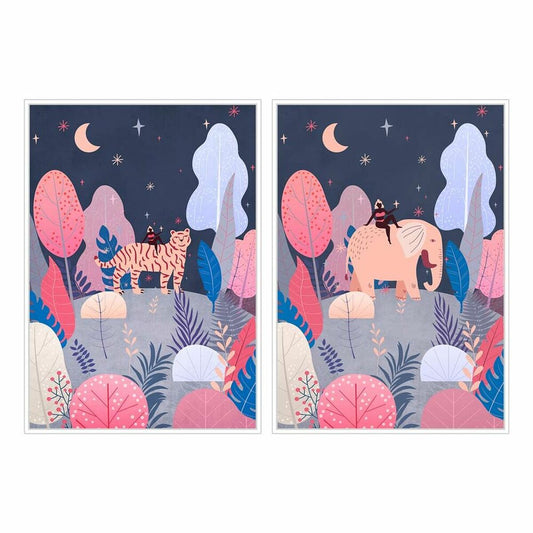 Painting DKD Home Decor 53 x 4,3 x 73 cm Trees Scandinavian (2 Units) DKD Home Decor