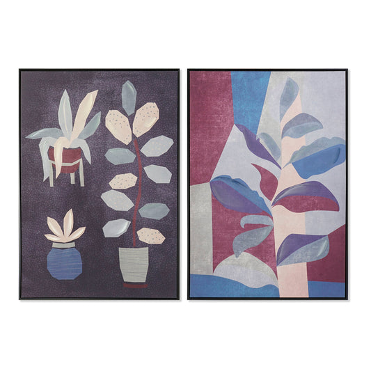 Painting DKD Home Decor 83 x 4,5 x 123 cm Flowers Modern (2 Units) DKD Home Decor