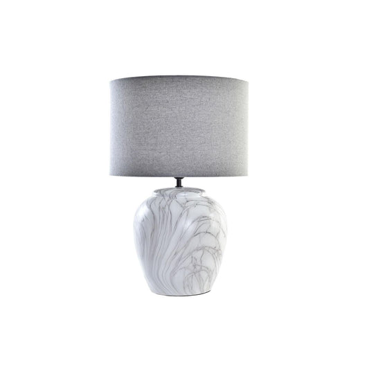 Desk lamp DKD Home Decor Canvas Ceramic Grey White (38 x 38 x 58 cm) DKD Home Decor