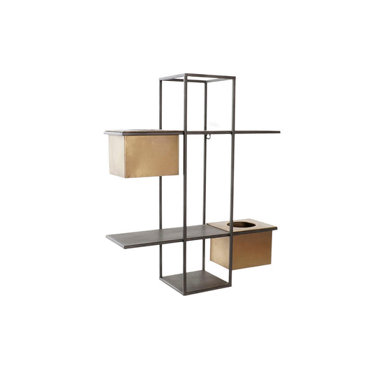 Shelves DKD Home Decor Black Metal Copper 2 Shelves (50 x 16 x 60 cm) DKD Home Decor