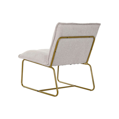 Armchair DKD Home Decor Beige Golden Metal Polyester (66 x 71 x 77 cm)