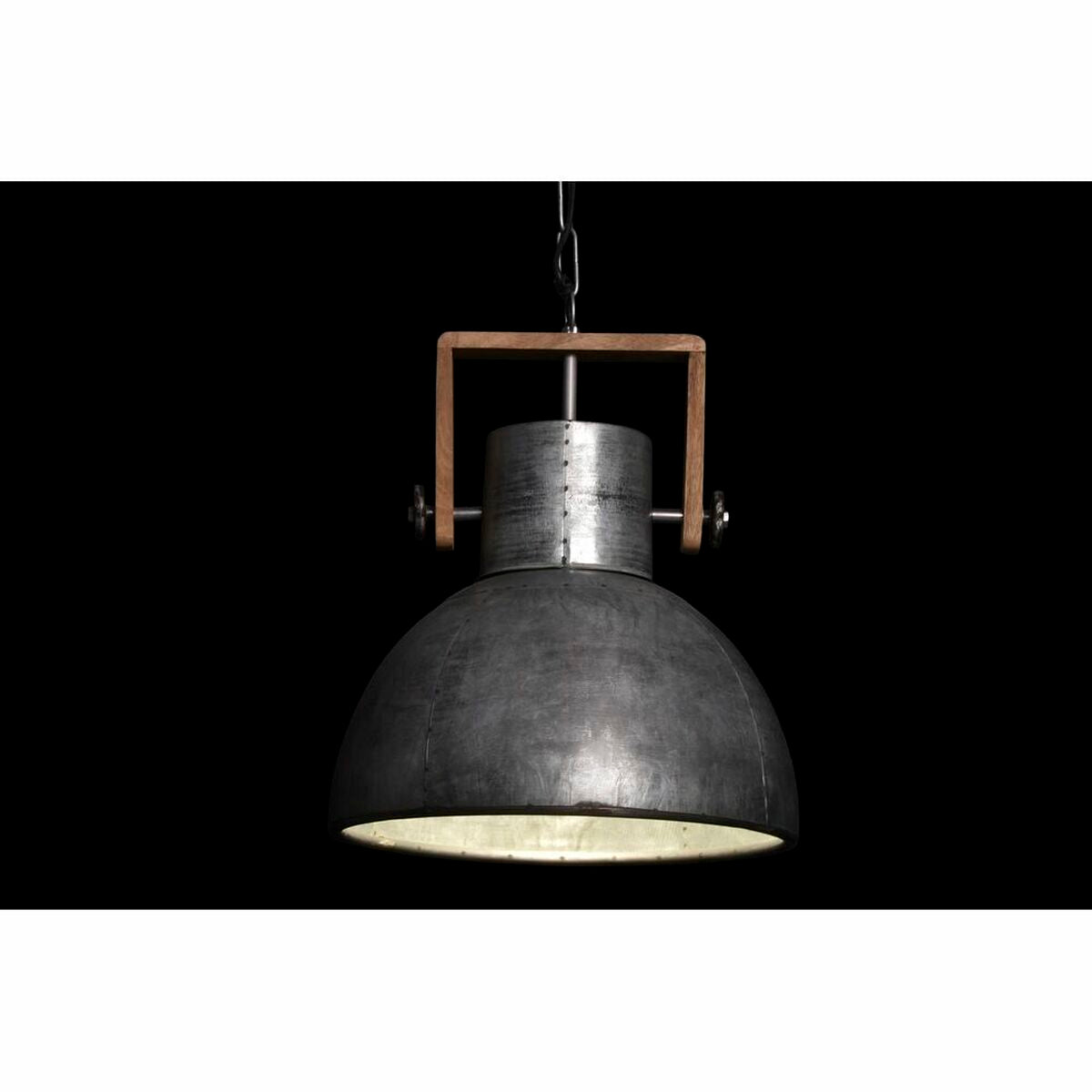 Ceiling Light DKD Home Decor Brown Silver Metal Mango wood 50 W 40 x 40 x 50 cm