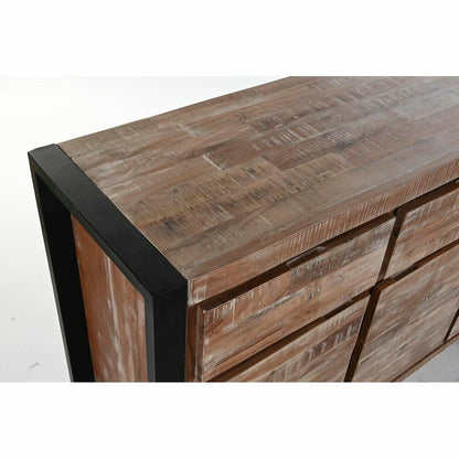 Sideboard DKD Home Decor Natural Black Metal Acacia (140 x 40 x 85 cm)