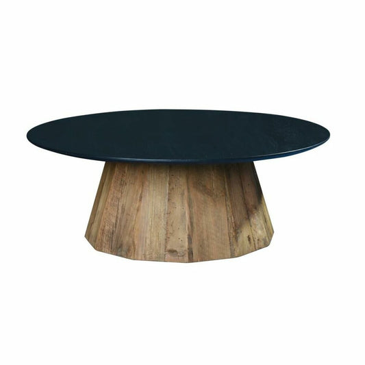 Centre Table DKD Home Decor Black Natural Wood Pinewood Recycled Wood 90 x 90 x 32,5 cm DKD Home Decor