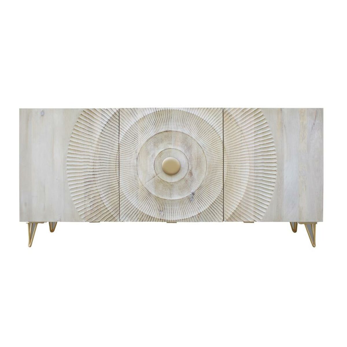 Sideboard DKD Home Decor 160 x 45 x 75 cm Golden Metal White Mango wood