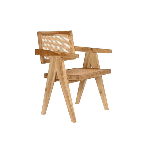 Dining Chair DKD Home Decor Natural Teak Rattan (58 x 56 x 82 cm)