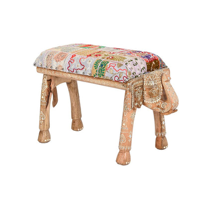 Bench DKD Home Decor Multicolour Polyester Mango wood 65 x 31,7 x 38 cm Elephant