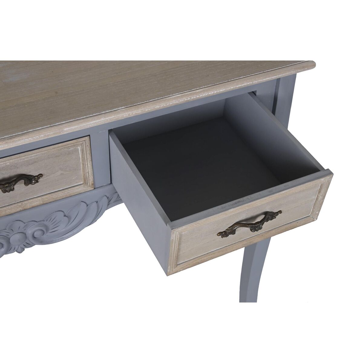 Console DKD Home Decor Grey Natural Paolownia wood MDF Wood 109.5 x 39 x 78.5 cm 109,5 x 39 x 78,5 cm