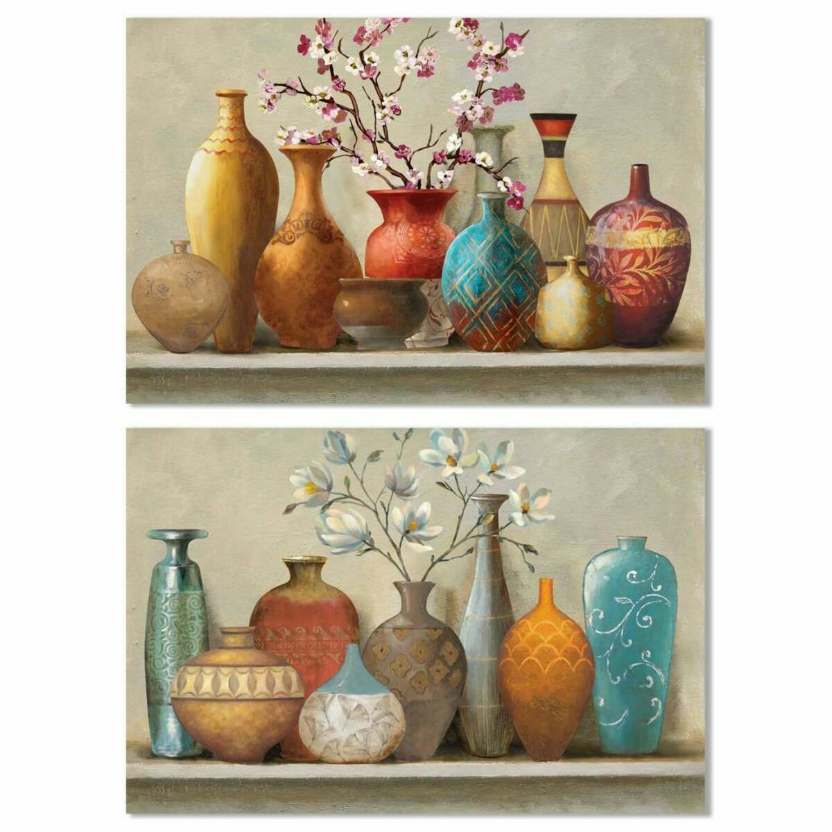 Painting DKD Home Decor Vase Colonial 120 x 3 x 80 cm (2 Units) DKD Home Decor