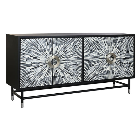 Sideboard DKD Home Decor 160 x 40 x 80 cm Black Grey White Bone Resin MDF Wood