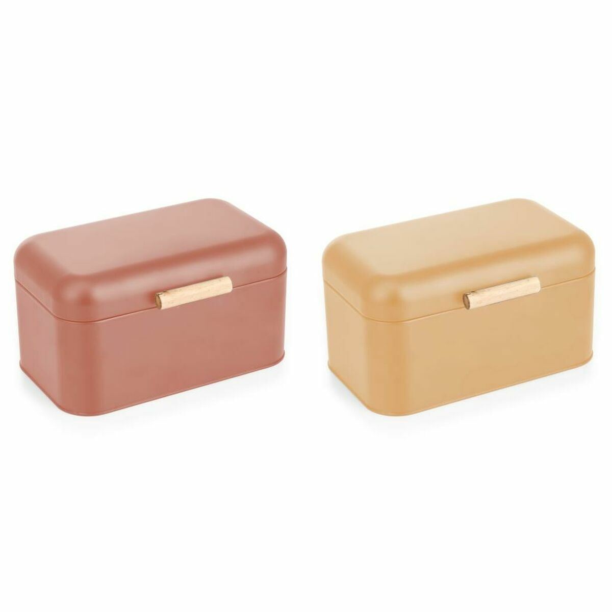 Leipäkori DKD Home Decor 30,50 x 20,7 x 15 cm Metal Terracotta Yellow Vintage (2 kpl)