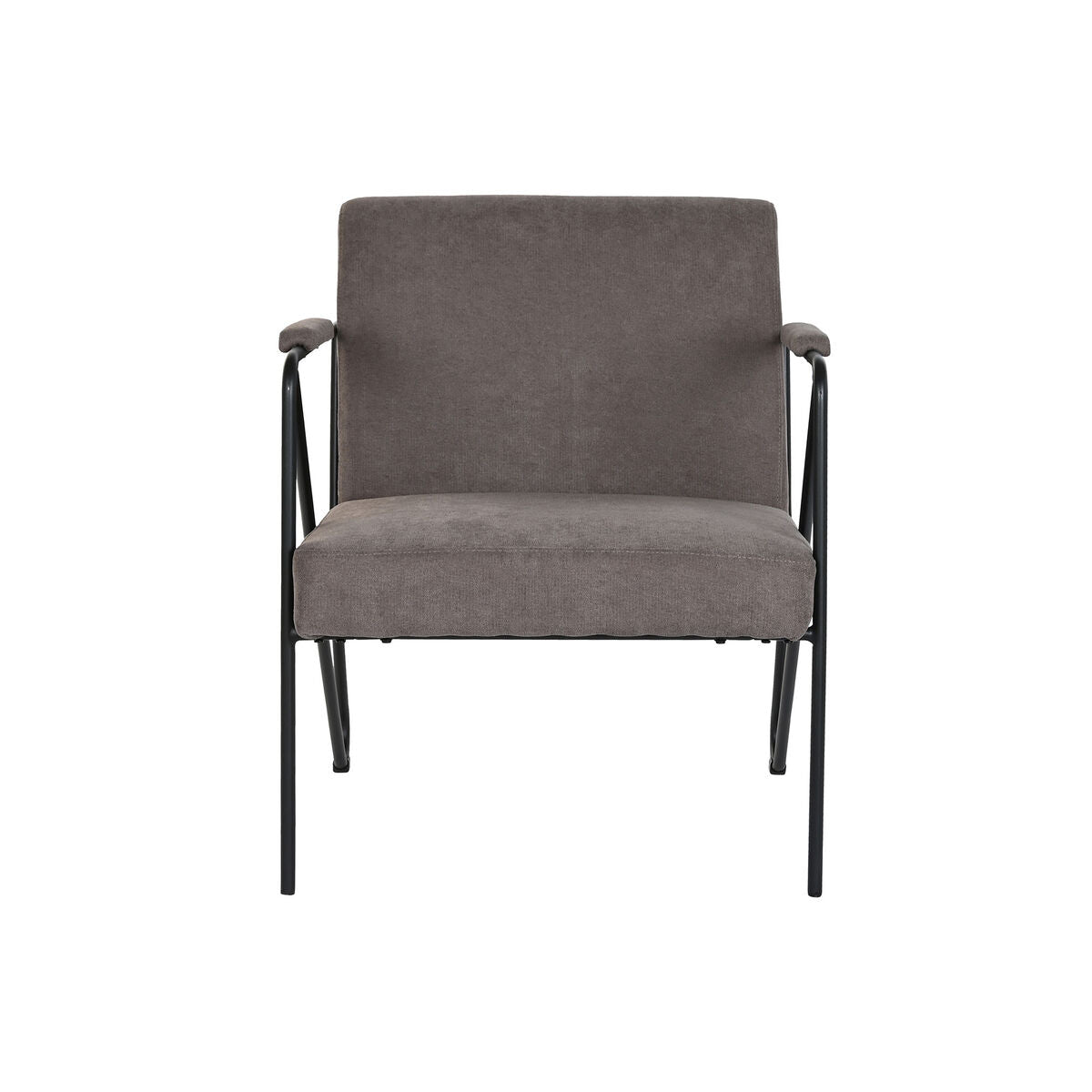 Armchair DKD Home Decor Grey Metal Polyester (64 x 69,5 x 76 cm)