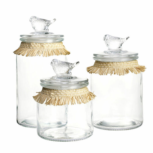 3 Tubs DKD Home Decor 11 x 11 x 22 cm Crystal Natural Transparent - byKim