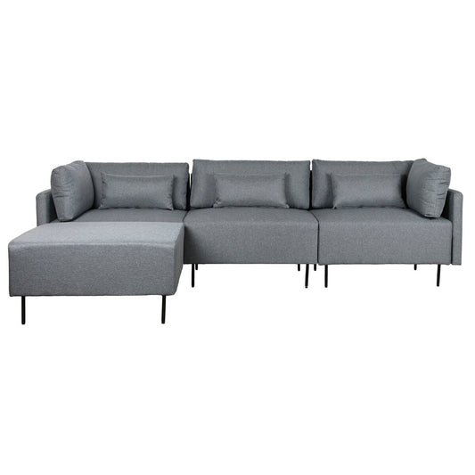 Chaise Longue Sofa DKD Home Decor Grey Metal Modern 276 x 152,5 x 84 cm DKD Home Decor