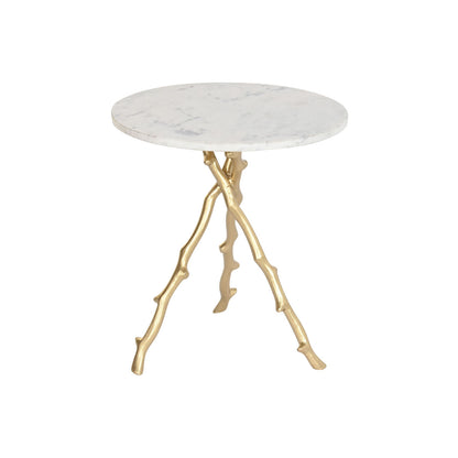 Side table DKD Home Decor Golden White Marble Iron 45 x 45 x 50 cm