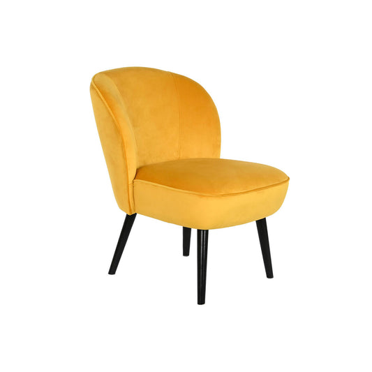 Armchair DKD Home Decor Yellow Wood 56 x 70 x 71 cm