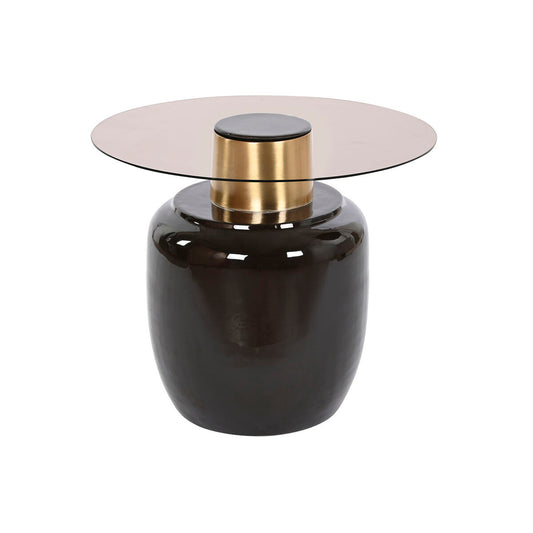 Side table DKD Home Decor Black Golden Metal Crystal 59 x 59 x 46 cm DKD Home Decor