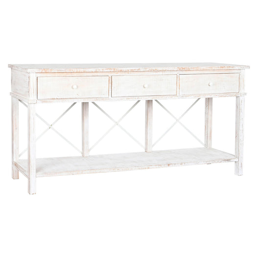 Console Home ESPRIT White Brown Black Metal Fir 181 x 45 x 86 cm Home ESPRIT