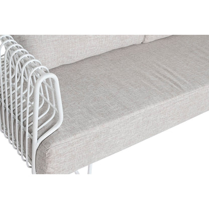 Sofa Home ESPRIT White Beige Metal 180 x 66 x 66 cm