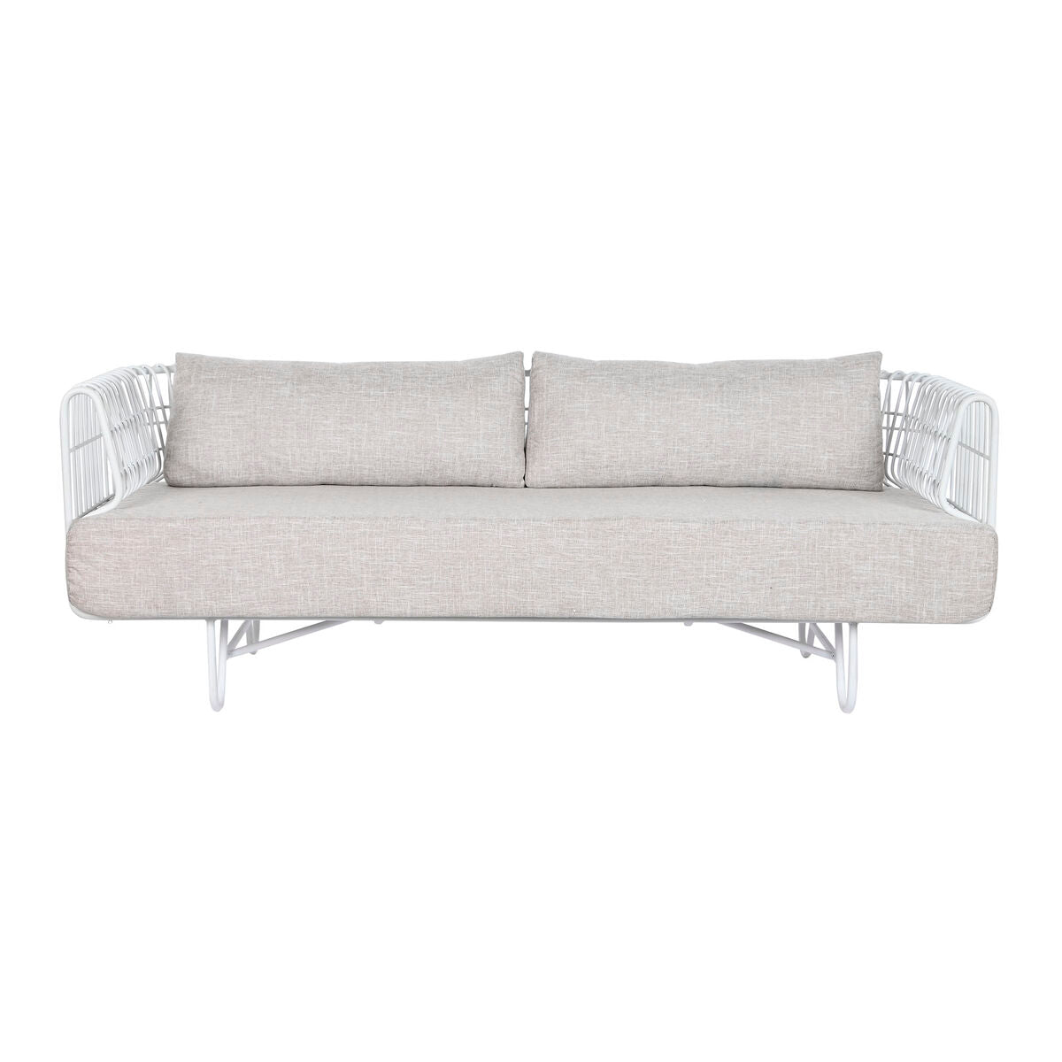 Sofa Home ESPRIT White Beige Metal 180 x 66 x 66 cm