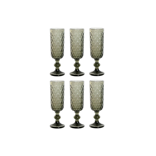 Set of cups Home ESPRIT Grey Crystal 150 ml (6 Units)