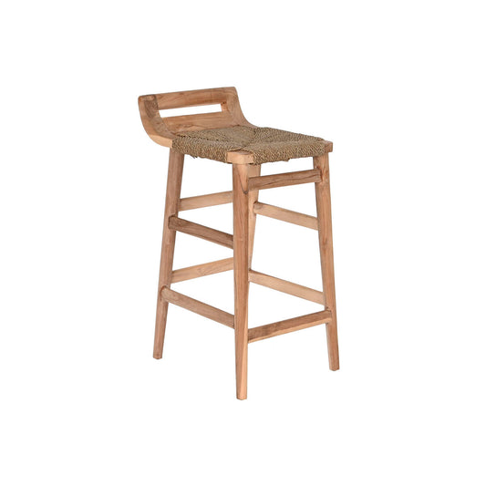 Stool Home ESPRIT Natural Rattan Teak Fibre 37 x 45 x 77 cm Home ESPRIT