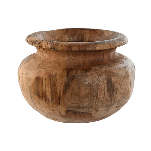 Vase Home ESPRIT Natural Dark brown Teak 30 x 30 x 20 cm