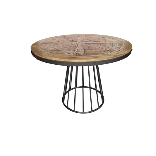 Dining Table Home ESPRIT Natural Wood Metal 110 x 110 x 78 cm Home ESPRIT