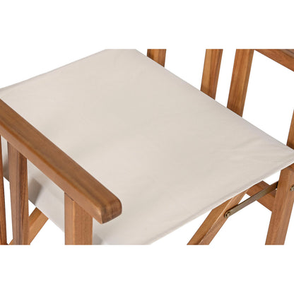 Garden chair Home ESPRIT White Brown Acacia 52 x 53 x 87 cm