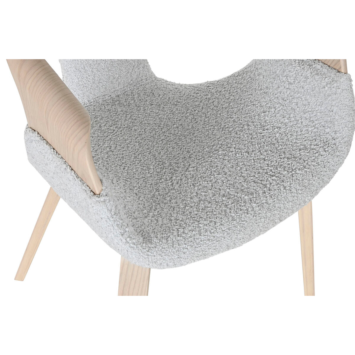 Dining Chair Home ESPRIT Grey Polyester Wood 55,5 x 67,5 x 80,5 cm