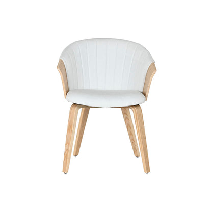 Dining Chair Home ESPRIT White Polyester Wood 60 x 57,5 x 79 cm