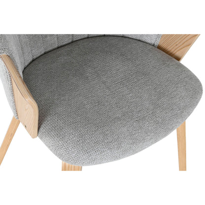 Dining Chair Home ESPRIT Grey Polyester Wood 60 x 57,5 x 79 cm