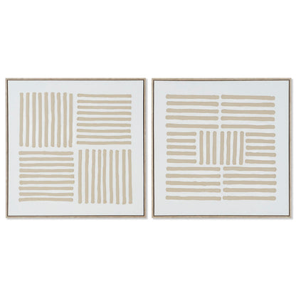 Painting Home ESPRIT White Beige Scandinavian 83 x 4,5 x 83 cm (2 Units)