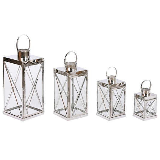 Lantern Home ESPRIT Silver Crystal Steel Chromed 22 x 20 x 50 cm (4 Pieces)