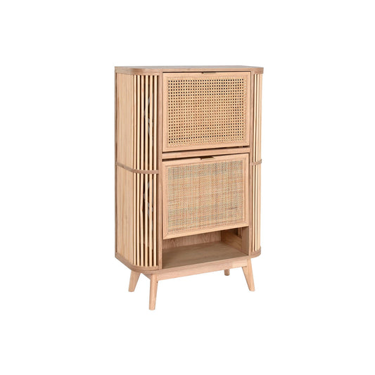 Shoe Rack Home ESPRIT Golden Natural Rattan Fir wood Tropical 70 x 29 x 115 cm Home ESPRIT