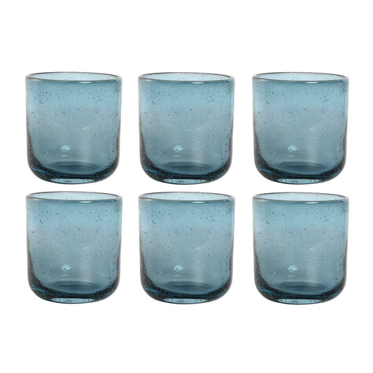 Set of glasses Home ESPRIT Blue Crystal 320 ml (6 Units) Home ESPRIT