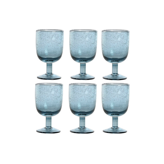 Set of cups Home ESPRIT Blue Crystal 300 ml 8 x 8 x 14 cm (6 Units) Home ESPRIT