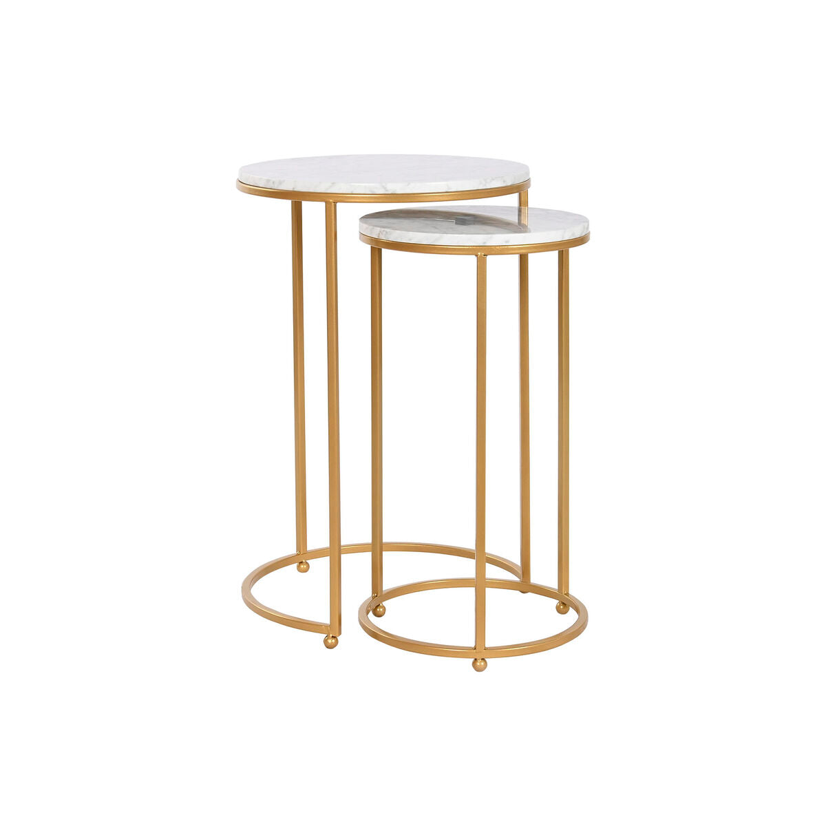 Set of 2 tables Home ESPRIT Golden Metal Marble 40 x 40 x 64 cm