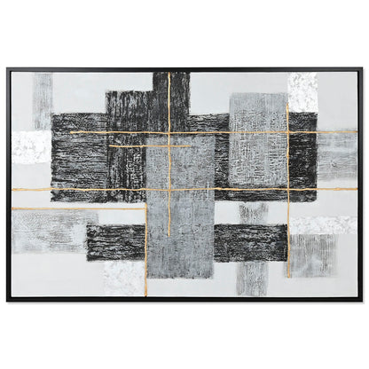 Painting Home ESPRIT White Black Golden Modern 156 x 3,8 x 106 cm