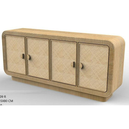 Sideboard Home ESPRIT Wood Rattan 180 x 45 x 80 cm