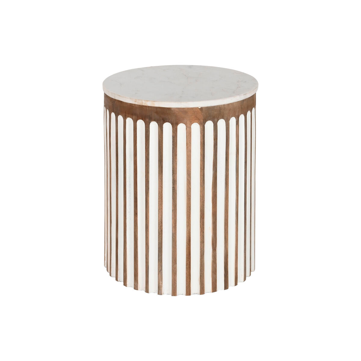 Side table Home ESPRIT White Natural 41 x 41 x 52 cm