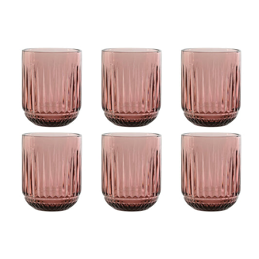 Set of glasses Home ESPRIT Pink Crystal (6 Units)