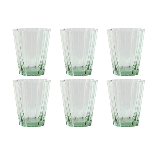 Set of glasses Home ESPRIT Green Crystal 280 ml (6 Units) Home ESPRIT