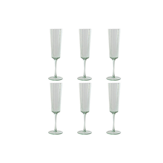 Set of cups Home ESPRIT Green Crystal 6 x 6 x 23,7 cm (6 Units) Home ESPRIT