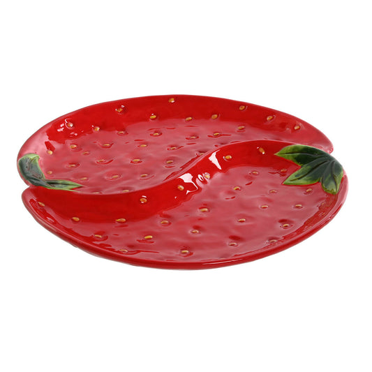 Plate Home ESPRIT Red Stoneware Modern 32 x 31 x 3,5 cm