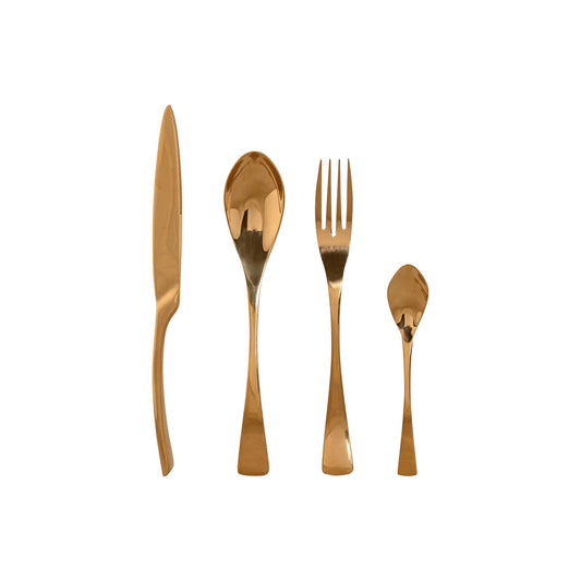 Cutlery Home ESPRIT Golden Stainless steel 2 x 1,5 x 25,5 cm 16 Pieces Home ESPRIT