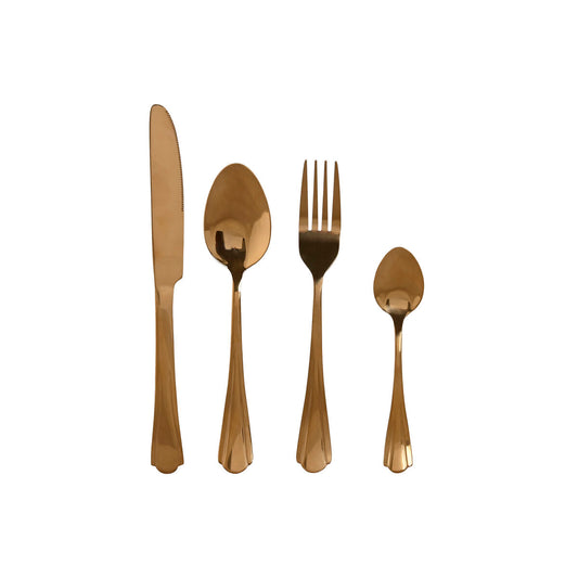 Cutlery Home ESPRIT Golden Stainless steel 2 x 0,4 x 24 cm 16 Pieces Home ESPRIT