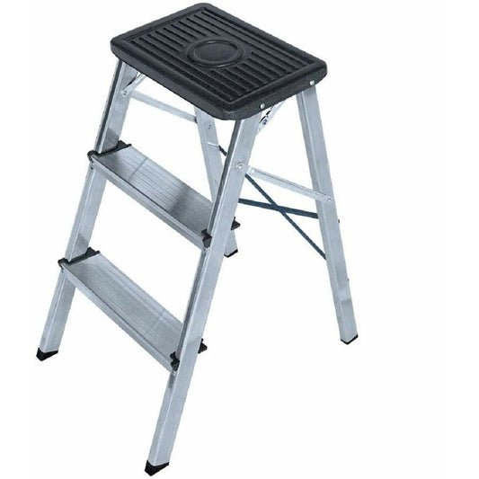 3-step folding ladder EDM 75051 Aluminium 40 x 14 x 82 cm Multicolour