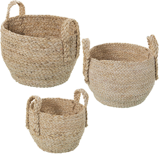 Set of Baskets Alexandra House Living 03780 Brown wicker Rattan Natural Fibre (3 Units)